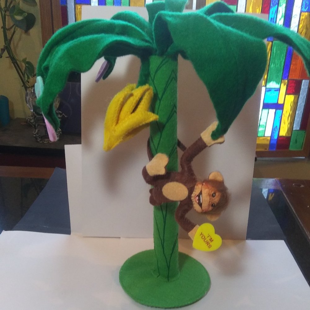 2009 Annalee Monkey Tree Bananas for You Valentine's Palm Tree Candy Hearts